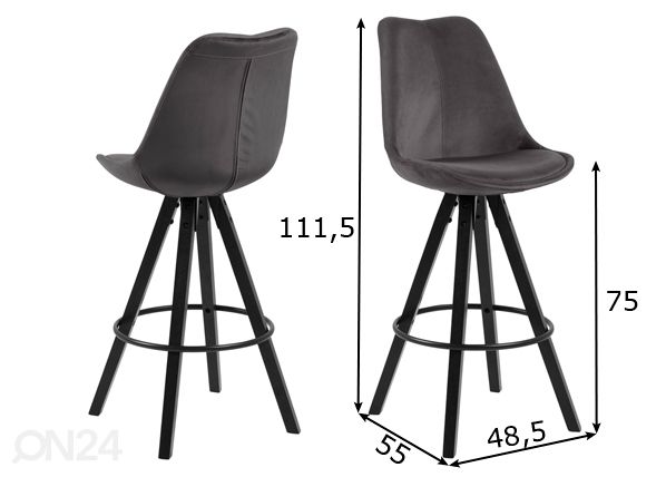 Baarituolit Dima, 2 kpl mitat
