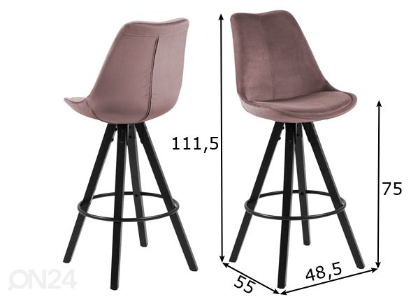 Baarituolit Dima, 2 kpl mitat