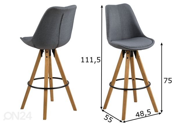 Baarituolit Dima, 2 kpl mitat