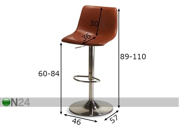 Baarituolit LUKAS, 2 kpl mitat