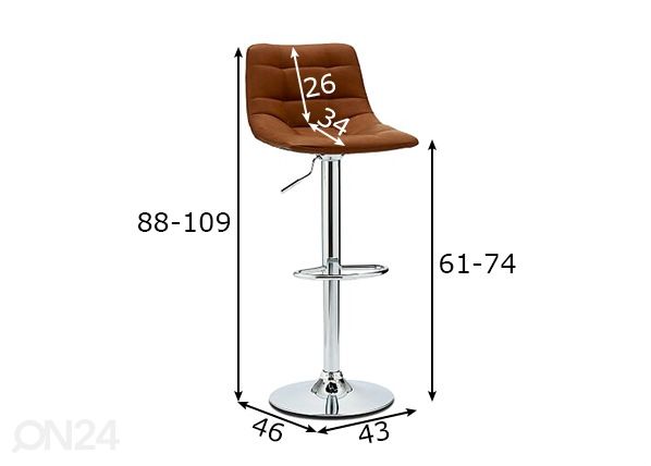 Baarituolit MARIO, 2 kpl mitat
