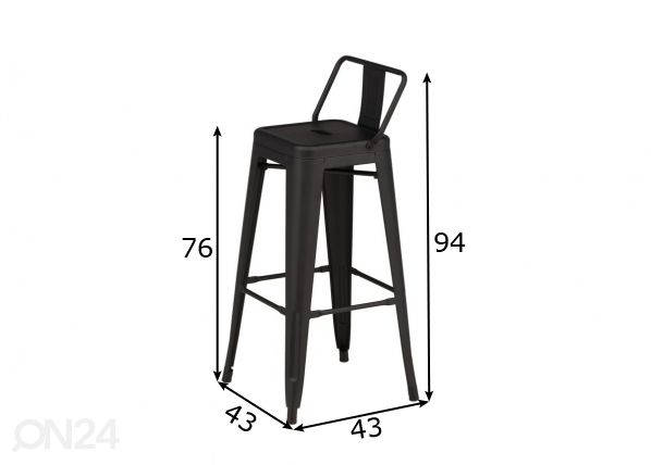 Baarituolit Tempe, 4 kpl mitat