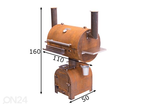 BBQ-savustusuuni GrillSymbol Smoky Beast mitat