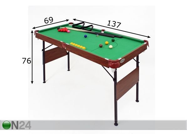 Biljartdi- ja snooker pelipöytä mitat