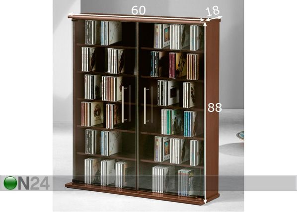 CD/DVD -kaappi MEZZANO II mitat
