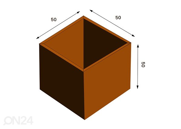 Corten kukkaruukku terästä Clara L mitat
