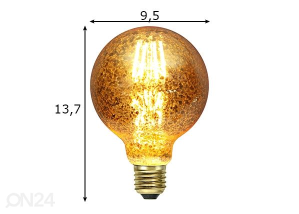 Dekoratiivi LED lamppu E27 3,5 W mitat