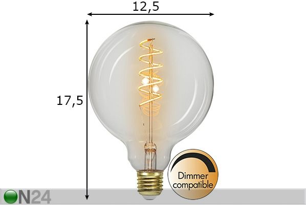 Dekoratiivi LED lamppu E27 3 W mitat