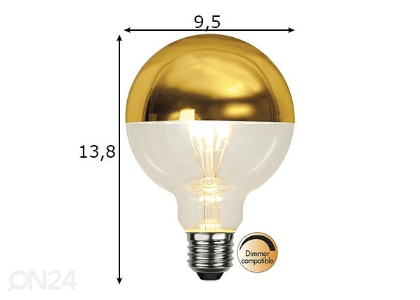 Dekoratiivi LED lamppu E27 4 W mitat