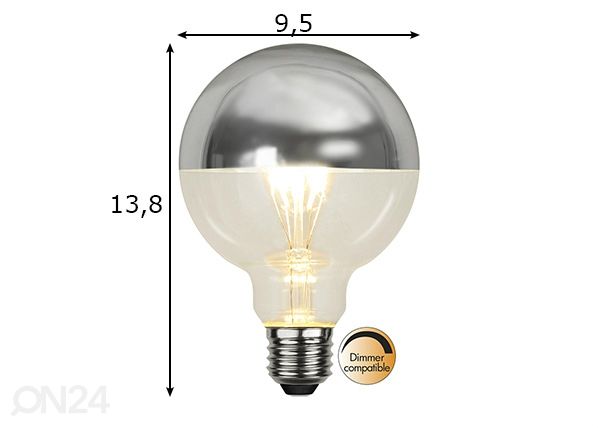 Dekoratiivi LED lamppu E27 4 W mitat