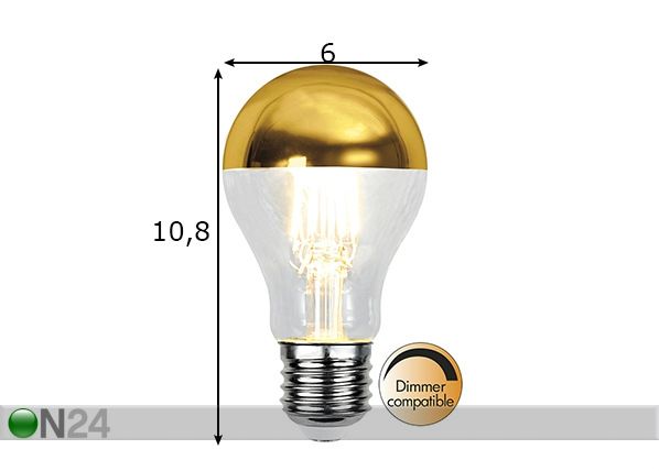 Dekoratiivi LED lamppu E27 4 W mitat