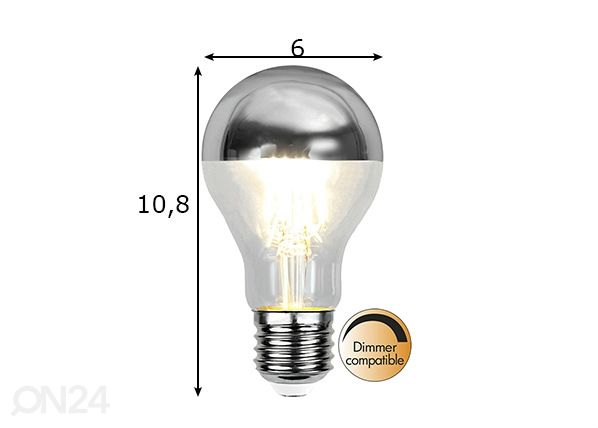 Dekoratiivi LED lamppu E27 4 W mitat