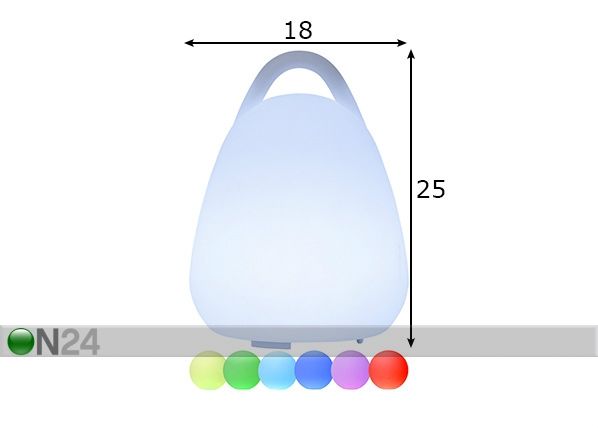 Dekoratiivi puutarhavalaisin Twilights mitat