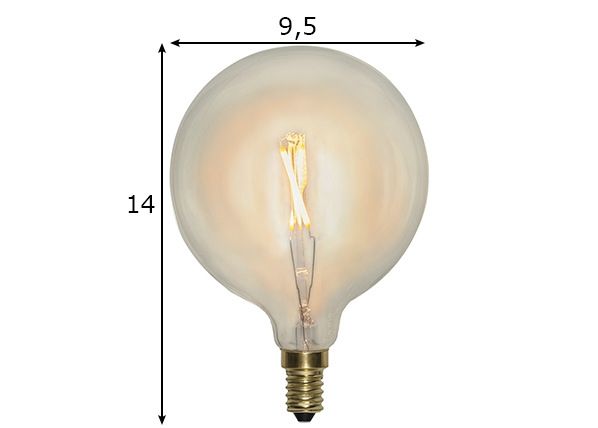 Dekoratiivinen LED lamppu E14 1 W mitat