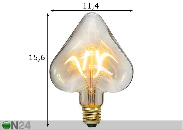 Dekoratiivinen LED lamppu E27 1,4 W mitat