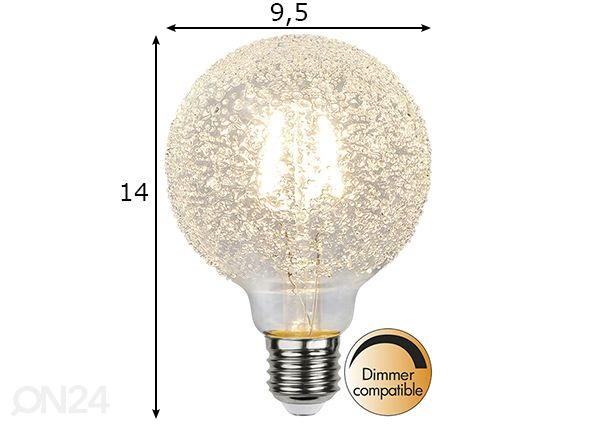 Dekoratiivinen LED lamppu E27 1 W mitat