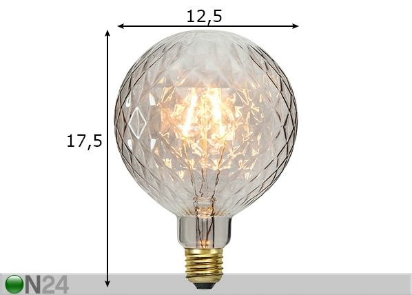 Dekoratiivinen LED lamppu E27 2,2 W mitat