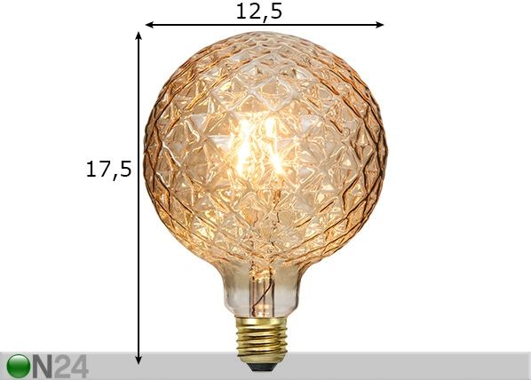 Dekoratiivinen LED lamppu E27 2,2 W mitat