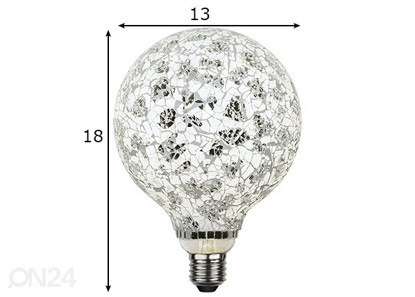 Dekoratiivinen LED lamppu E27 4 W mitat