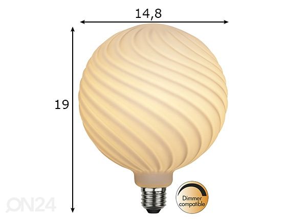 Dekoratiivinen LED lamppu E27 6 W mitat