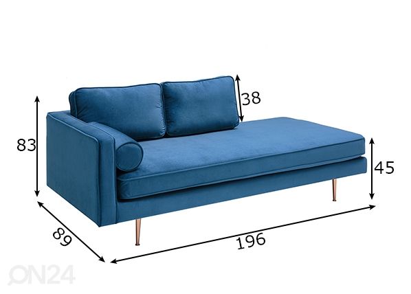 Divaanisohva Diva mitat