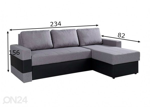 Divaanivuodesohva mitat
