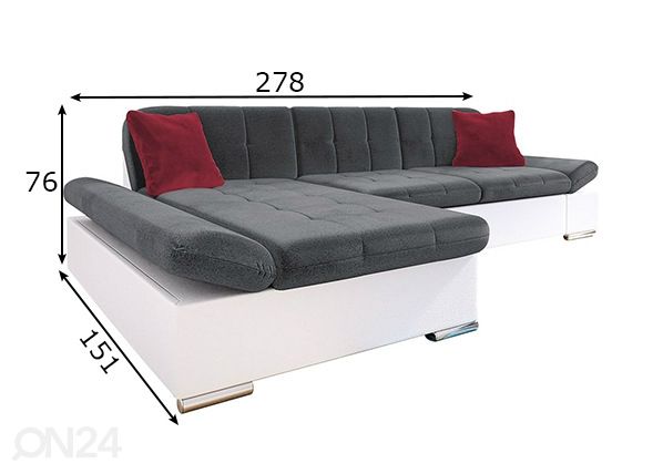 Divaanivuodesohva mitat