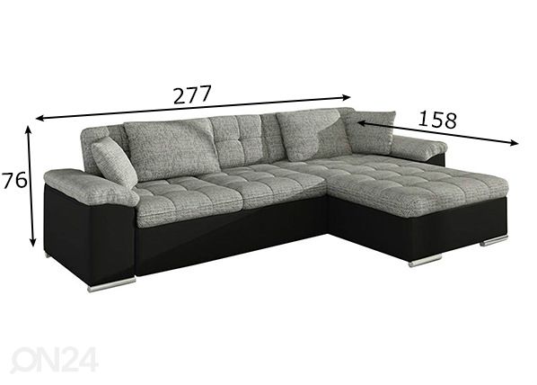 Divaanivuodesohva mitat