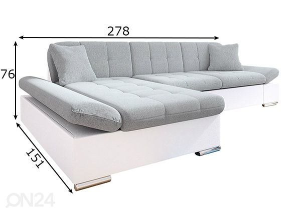 Divaanivuodesohva mitat
