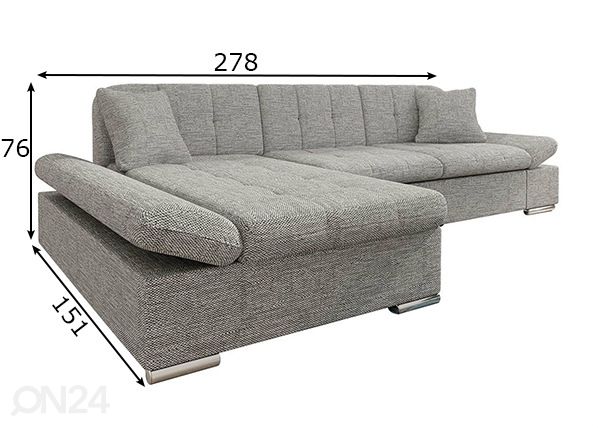 Divaanivuodesohva mitat