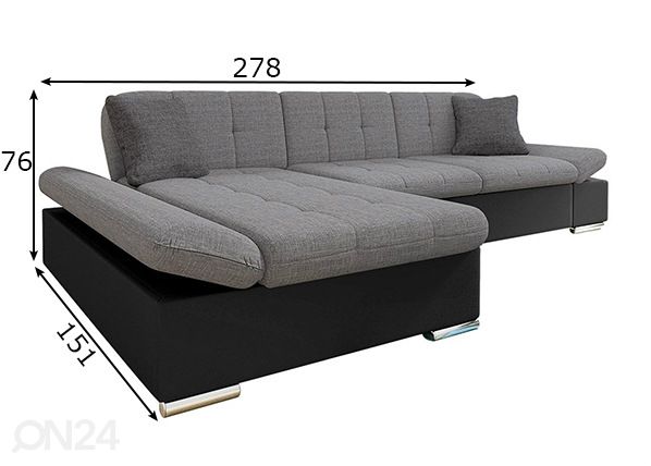 Divaanivuodesohva mitat