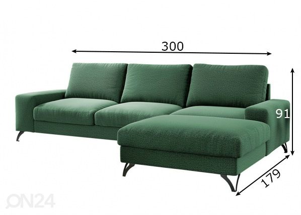Divaanivuodesohva mitat