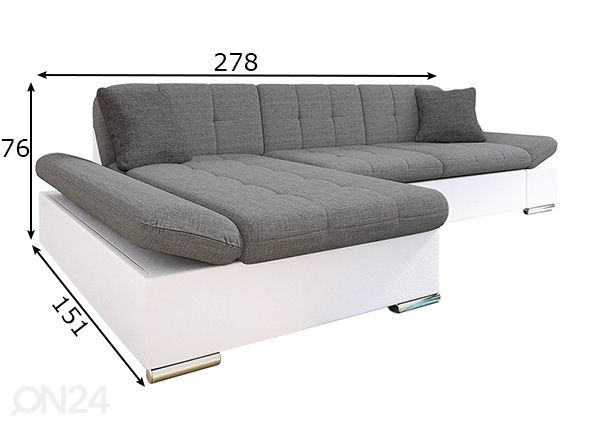 Divaanivuodesohva mitat