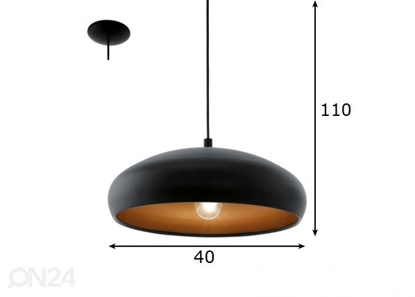 Eglo kattovalaisin Mogano 1 mitat