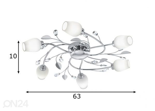 Eglo kattovalaisin Pitale LED mitat