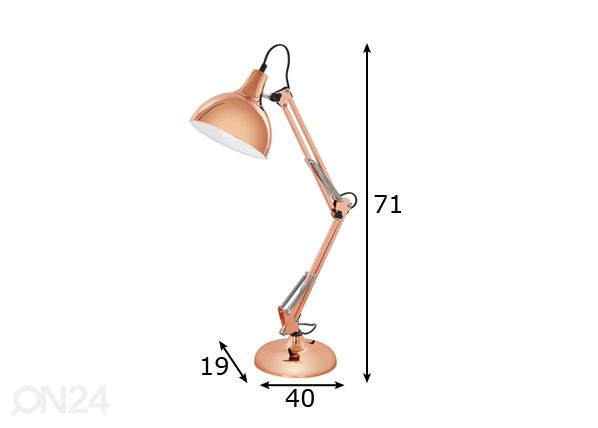 Eglo pöytävalaisin Borgillio mitat