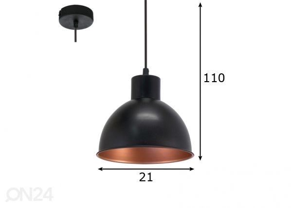 Eglo riippuvalaisin Truro 1 mitat