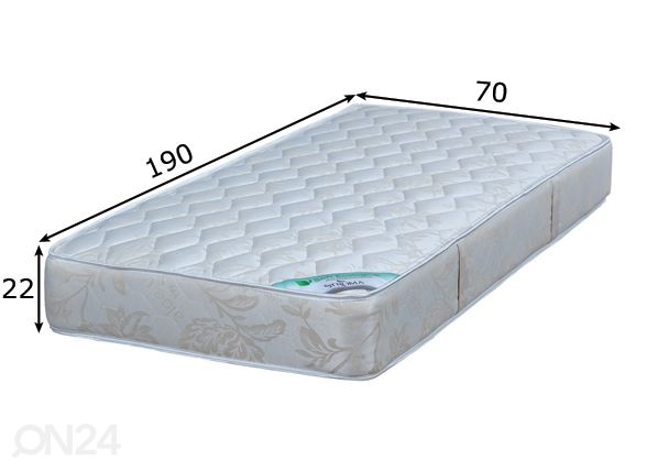 Ekologinen Stroma Soft patja, 70x190 cm mitat