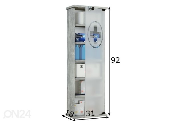 Ensiapukaappi Gusal XXL mitat