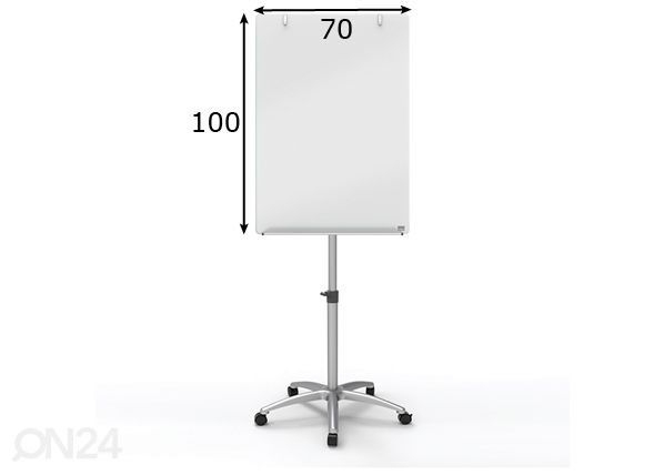 Esittelytaulu liikuteltava Nobo lasipinta brilliant white mitat