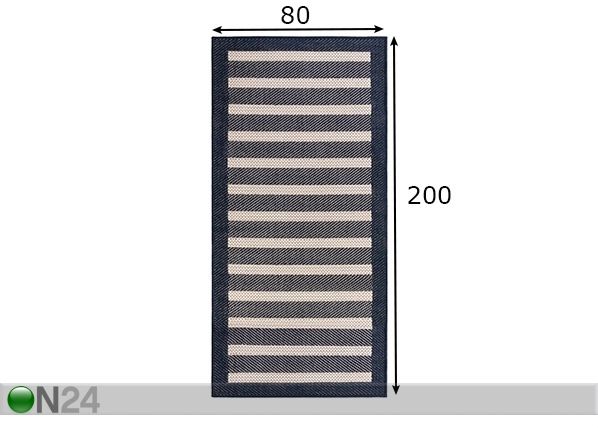 Eteis-/ keittiömatto 80x200 cm mitat