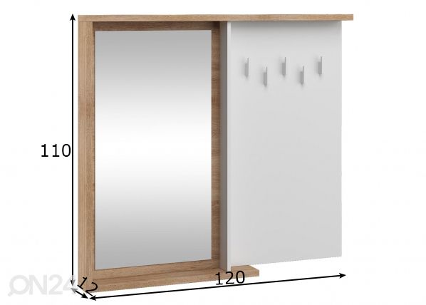 Eteisen naulakko mitat