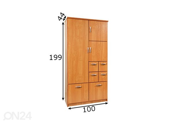 Eteiskaappi 100 cm mitat