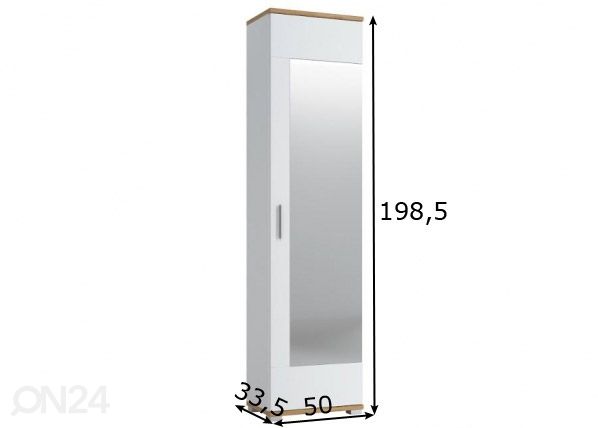 Eteiskaappi Hola 50 cm mitat