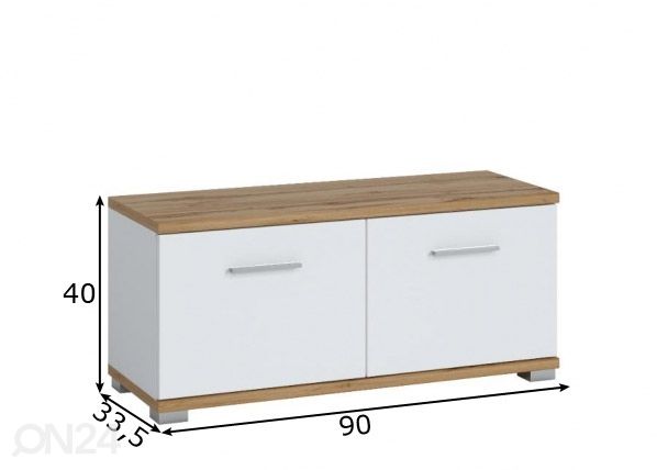 Eteiskaappi Hola 90 cm mitat