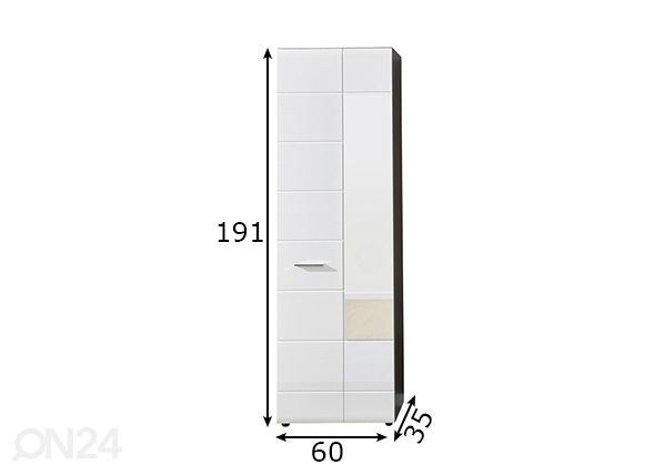 Eteiskaappi Line mitat