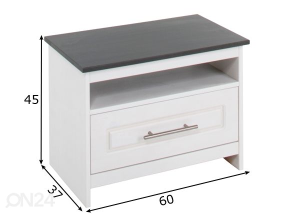 Eteiskaappi Lucas 60 cm mitat