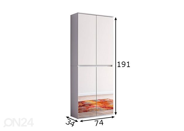 Eteiskaappi Mirror mitat