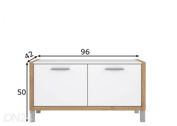 Eteiskaappi / penkki mitat