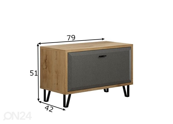 Eteiskaappi / penkki Blanshe2 mitat
